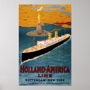 Holland America Line Vintage Poster hersteld