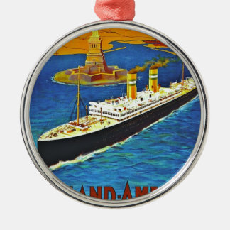 Holland America Line Vintage Travel Poster Metalen Ornament