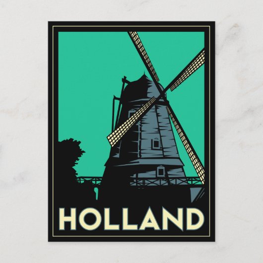 holland art deco  retro - reisposter briefkaart (Voorkant)