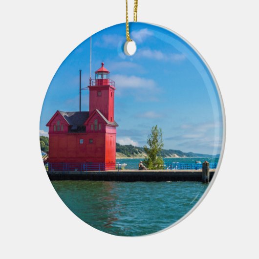 Holland Harbor Lighthouse Keramisch Ornament (Links)