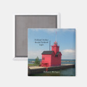Holland Harbor South Pierhead Light 2011 magnet Magneet (Voorkant / Achterkant)