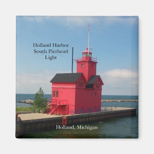 Holland Harbor South Pierhead Light 2011 magnet Magneet (Voorkant)