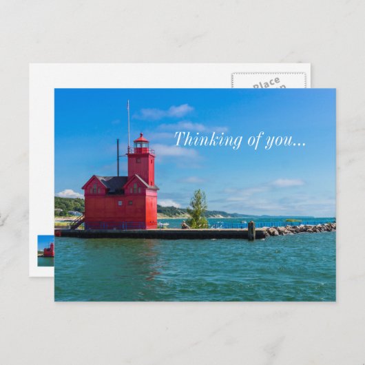 Holland Harbour Lighthouse Penser À Vous Carte Pos (Devant / Derrière)