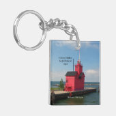 Holland Harbour South Pierhead Light key chain Sleutelhanger (Voorkant Links)