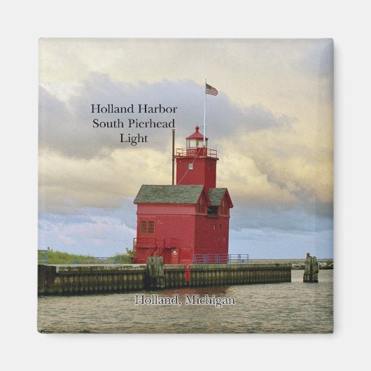 Holland Harbour South Pierhead Light magnet Magneet (Voorkant)