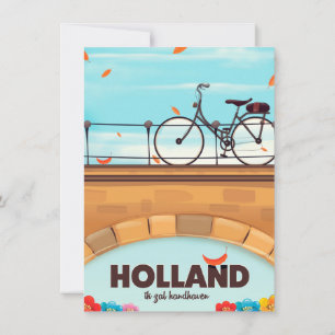 Holland "Ik zal handhaven" Fiets reisposter. Kaart