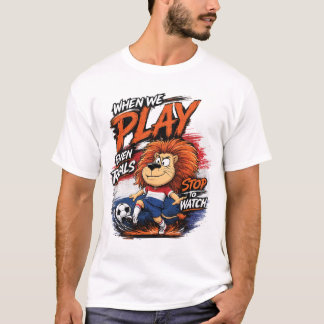 Holland Leeuw Voetbal Fan Fun T-Shirt
