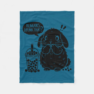 Holland Lop Konijn En Boba Thee Grappig Konijn Bub Fleece Deken