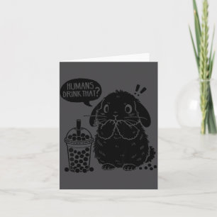 Holland Lop Konijn En Boba Thee Grappige Konijn Bu Kaart
