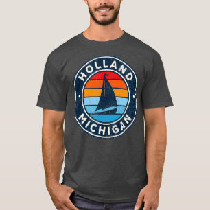 Holland Michigan MI  Sailboat Retro 70's T-shirt