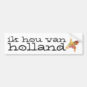 Holland Province Map Bohemian Patchwork Style Bumpersticker