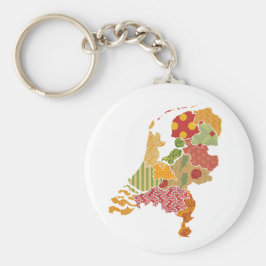 Holland Province Map Bohemian Patchwork Style Sleutelhanger