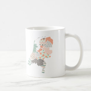 Holland Province Map Geometric Patchwork Style Koffiemok