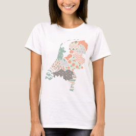 Holland Province Map Geometric Patchwork Style T-shirt