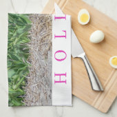 Holland roze tulpen veld uitzicht theedoek (Quarter Fold)