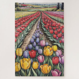 Holland Tulips Field Tulip Art Legpuzzel