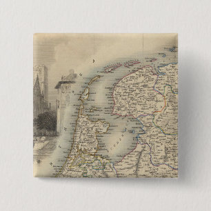 Holland Vierkante Button 5,1 Cm