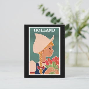 Holland, vintage poster, Nederlandse meisje met tu Briefkaart