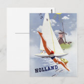 Holland Vintage Travel Poster gerestaureerd Briefkaart (Voorkant / Achterkant)