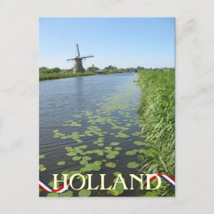 Holland Windmill langs Canal Briefkaart