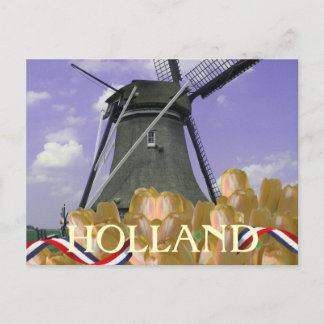 Holland Windmill Oranje Tulips Briefkaart