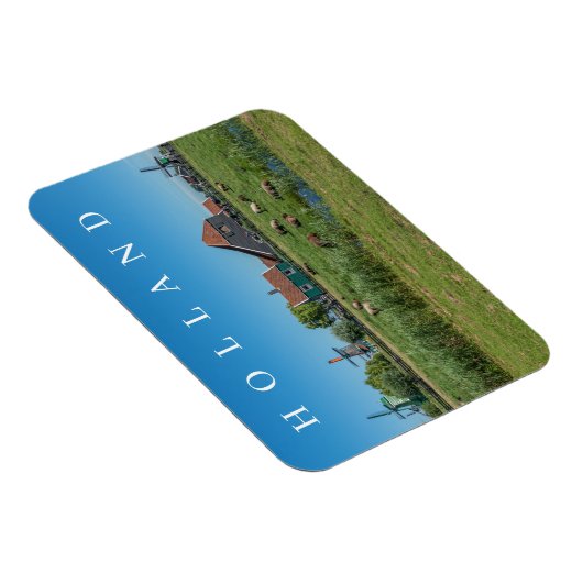 Holland Zaanse Schans windmolens uitzicht fridge m Magneet (Rechterzijde)
