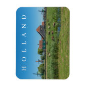 Holland Zaanse Schans windmolens uitzicht fridge m Magneet (Verticaal)