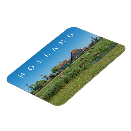 Holland Zaanse Schans windmolens uitzicht fridge m Magneet (Linkerzijde)