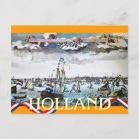 Holland Zee Faring Ships Sailing Briefkaart