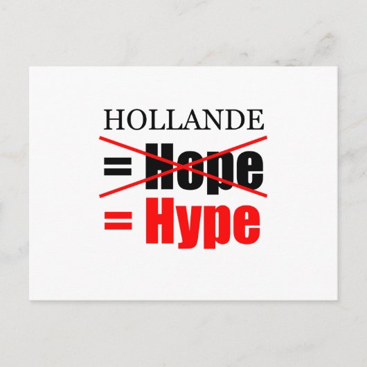 Hollande Not Hope = Hype - Carte postale H (Devant)