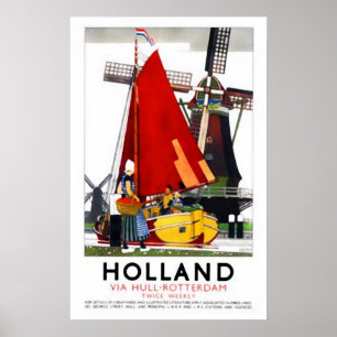 Hollande Poster Vintage voyage
