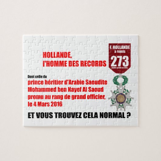 Hollande Record Légions d'Honneur - Puzzle (Horizontal)
