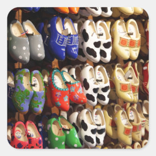 Hollands Nederlandse Clogs Vierkante Sticker