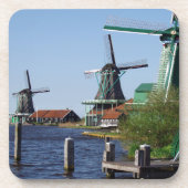Hollandse Folklore Rood Wit Groen Windmolen Bier Onderzetter (Voorkant)