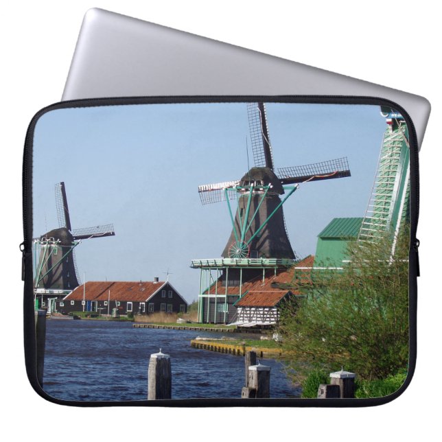  Hollandse Folklore Rood Wit Groen Windmolen Laptop Sleeve (Voorkant)