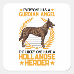 Hollandse Herder Guardian Angle Sheepdog Vierkante Sticker