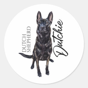 Hollandse Herder - Hollandse Herdershond Ronde Sticker