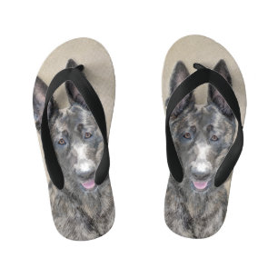 Hollandse Herdershond Schilderij - Mooie Originele Kinder Teenslippers