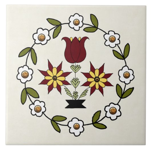 Hollandse volksbloem tegeltje (Voorkant)