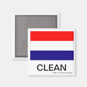 Hollang Drapeau Nettoyer Lave-vaisselle Magnet (Recto/Verso)