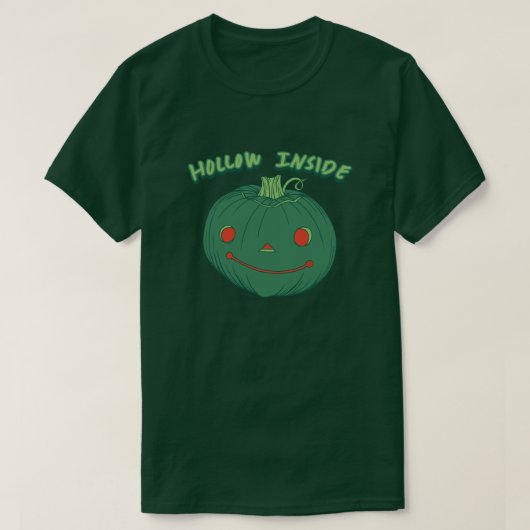 Holle binnenkant - Punny Green Jack-o-lantaarn pom T-shirt (Design voorkant)
