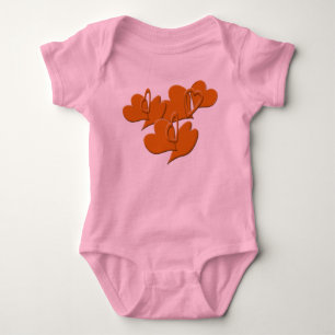 Holle en massief Oranje harten Romper