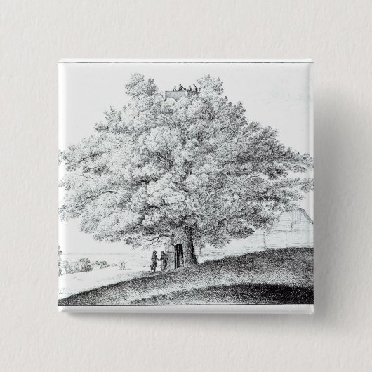 Holle Tree te Hampstead, 1663 Vierkante Button 5,1 Cm (Voorkant)