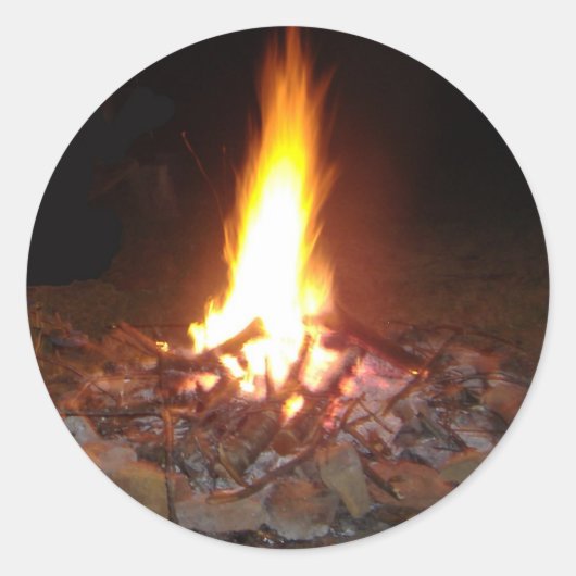 Holliday Camp Fire Ronde Sticker (Voorkant)