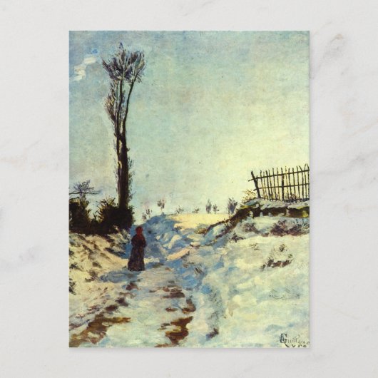 Hollow in de sneeuw briefkaart (Voorkant)