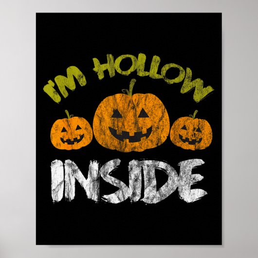Hollow Inside Funny Retro Halloween Poster (Voorkant)