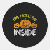 Hollow Inside Funny Retro Halloween Ronde Sticker (Voorkant)