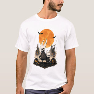 Hollow Knight Halloween Griezelen Maan Pompoen Gam T-shirt