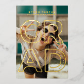 HOLLOW LINE SCOOOL GRAD Gold Foil Faire-part (Recto)