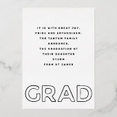 HOLLOW LINE SCOOOL GRAD Gold Foil Faire-part (Verso)